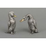Paar Silber Tierfiguren "Enten"