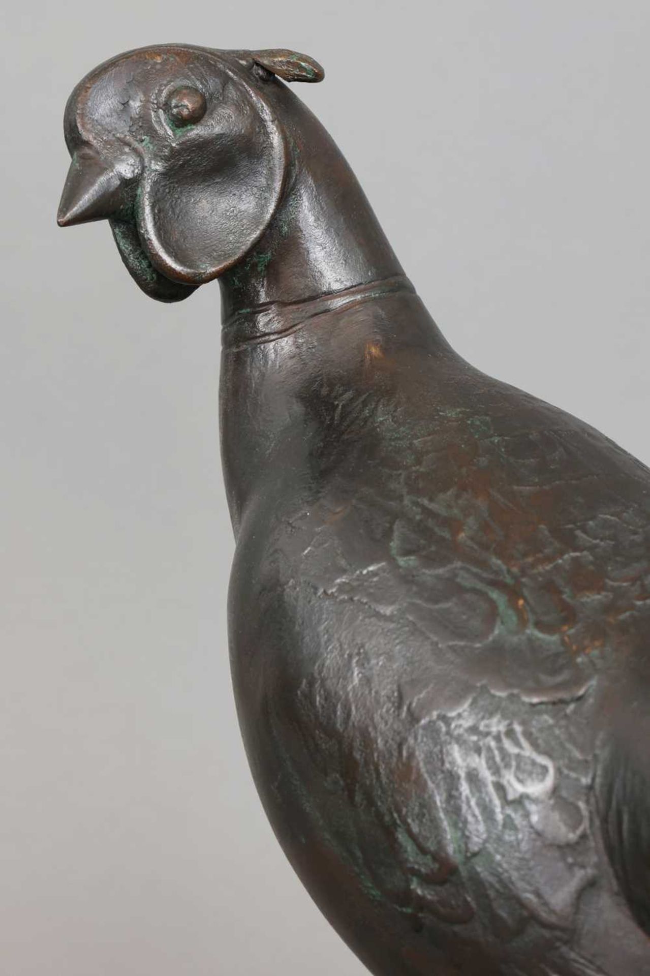H. THIES (zeitgenössischer deutscher Bildhauer) Kupferfigur "Fasan" - Bild 4 aus 4