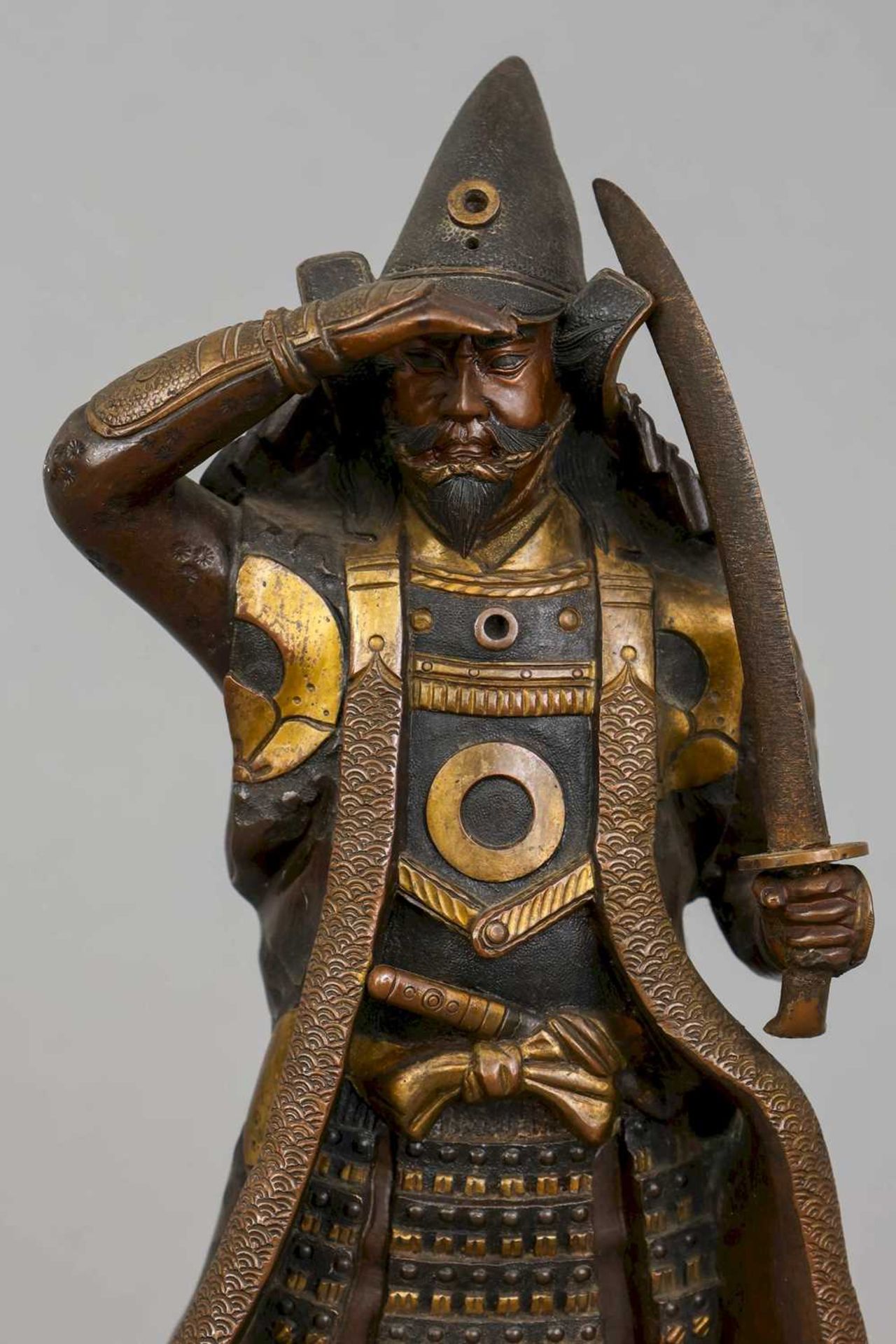 Wohl MIYAO EISUKE  (1850-1920) Bronzefigur "Samurai" - Bild 2 aus 3