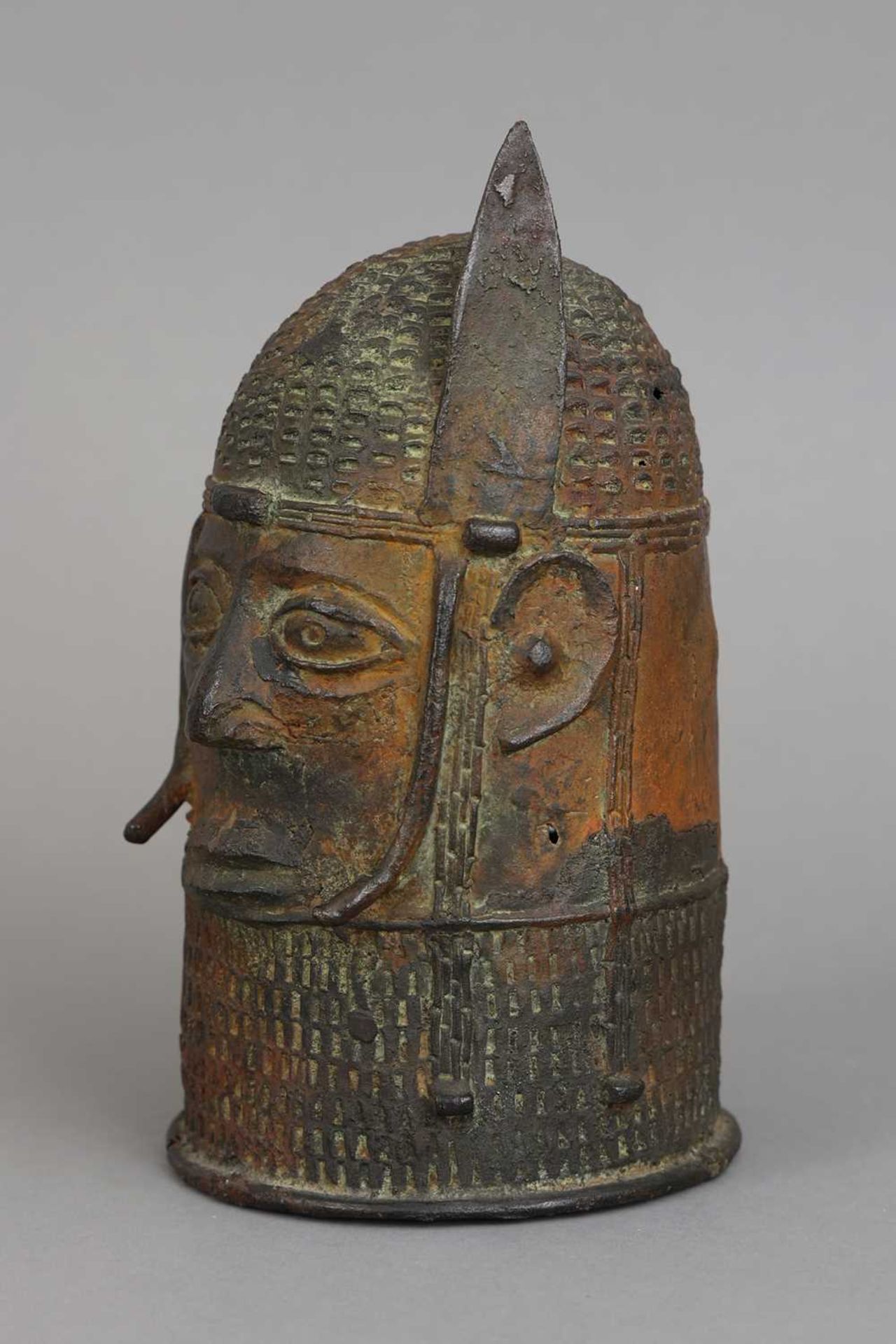 Afrikanischer Bronzekopf eines Oba Königs, Benin - Bild 2 aus 4