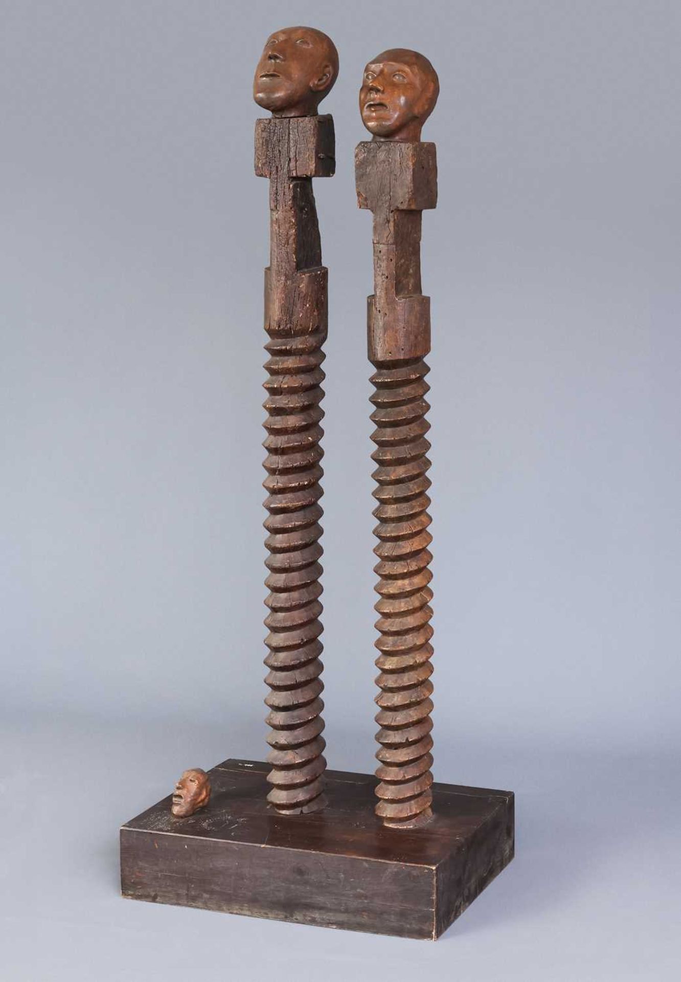 JUAN MARTINEZ (* 1942, spanischer Künstler) Skulptur "2 Köpfe" - Image 2 of 6