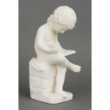 Alabasterfigur nach ANTONIO CANOVA "Lesendes Kind"