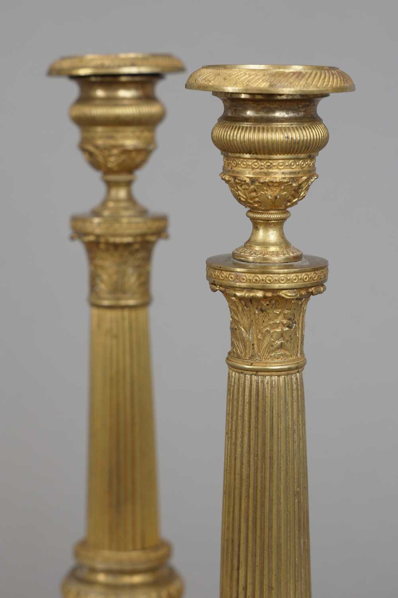 Paar Bronze Leuchter des Empire - Bild 2 aus 3