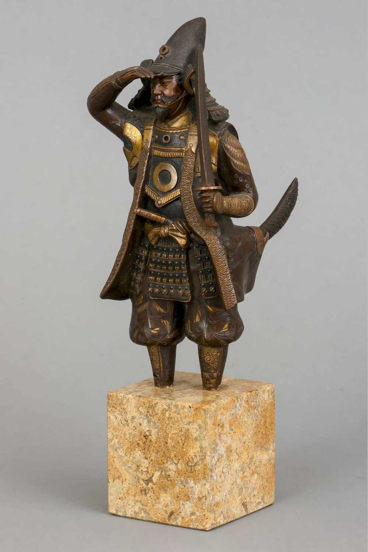 Wohl MIYAO EISUKE  (1850-1920) Bronzefigur "Samurai"
