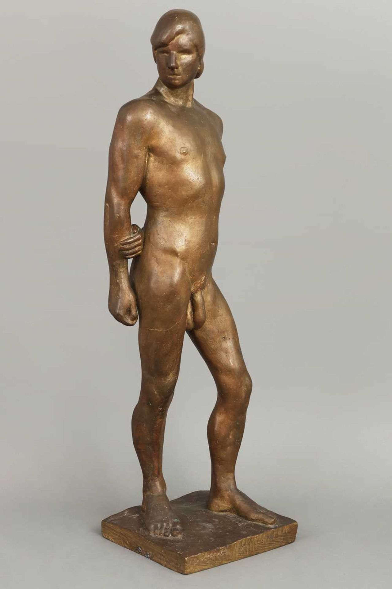 Bronzefigur "Stehender männlicher Akt" - Bild 2 aus 4
