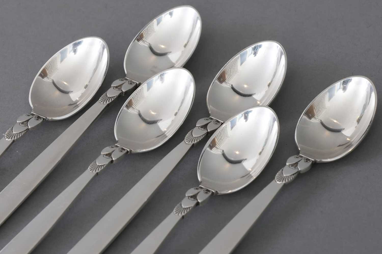 6 GEORG JENSEN (Denmark) Dessertlöffel "Cactus" - Image 4 of 4