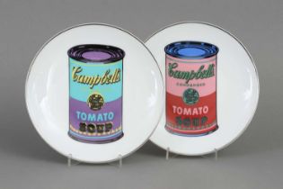 2 LIGNE BLANCHE - ANDY WARHOL Porzellanteller "Campbell Soup"