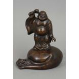 Japanische Bronzefigur von NAKAO MUNESADA "Hotei"
