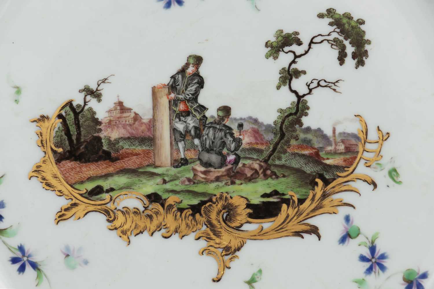 GRAF ADALBERT-PHILIBERT DE CUSTINE (Niderviller, Frankreich) Porzellanteller mit Bergmannmotiv - Image 2 of 4