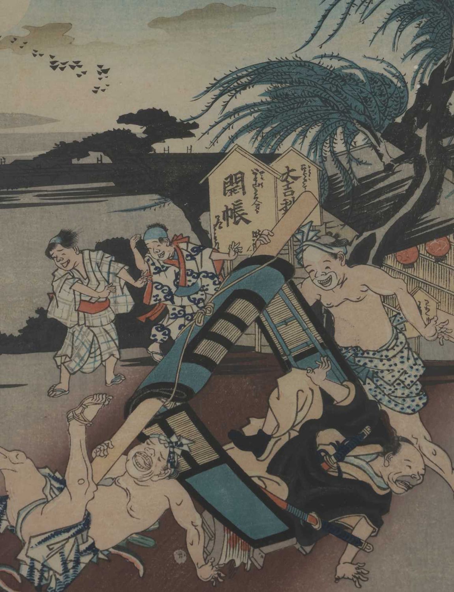 Japanischer Farbholzschnitt von UTAGAWA HIROKAGE (aktiv 1855 bis 1865) - Bild 2 aus 3
