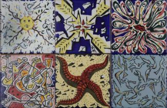 6 SALVADOR DALI Künstler-Wandfliesen aus der Serie "La Suite Catalane"