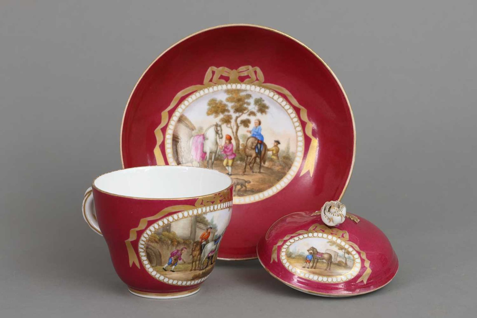 MEISSEN Deckeltasse mit Untertasse - Image 2 of 5