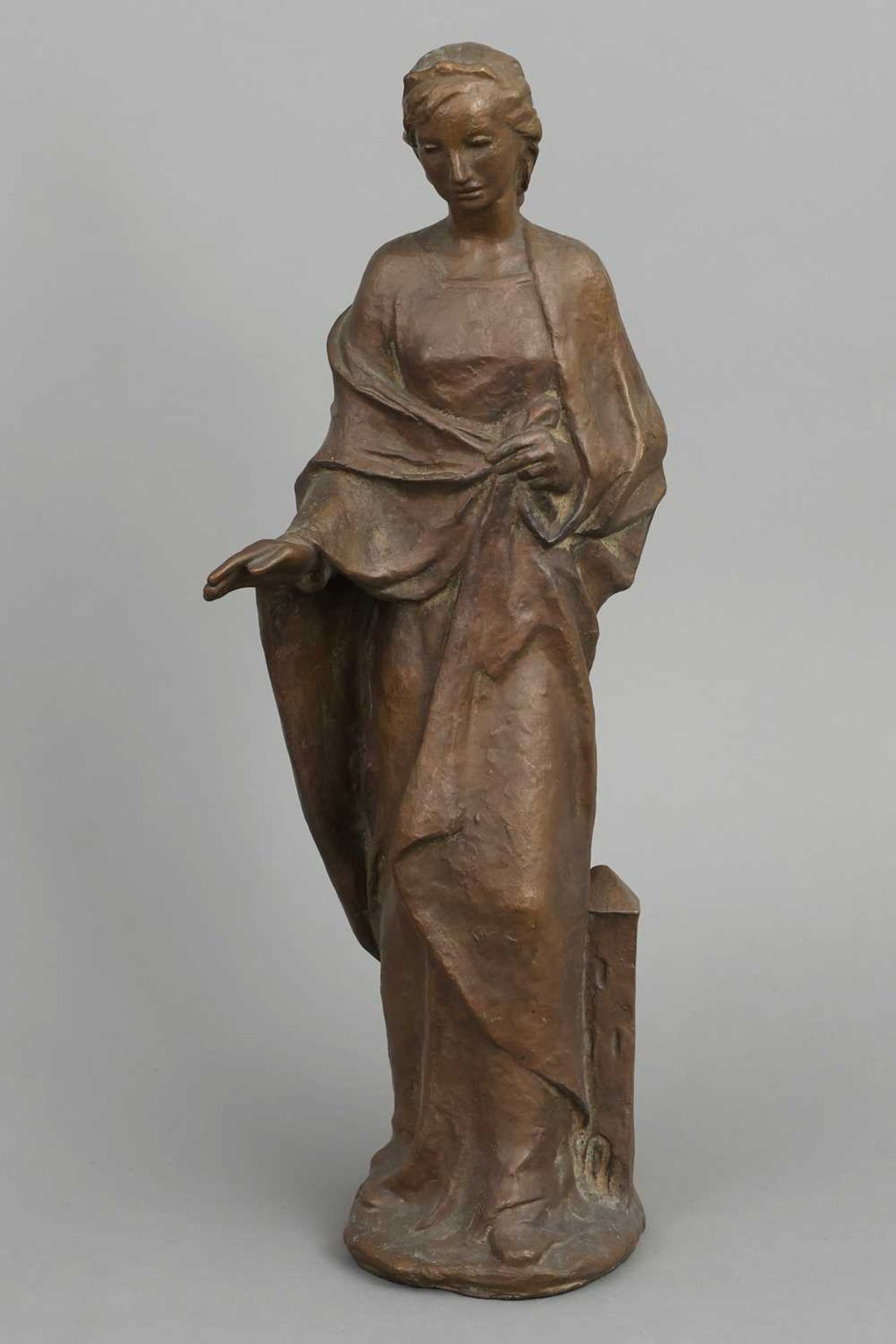 HEINRICH FRIEDRICH MOSHAGE (1896-1968) Bronzefigur "Heilige Barbara"