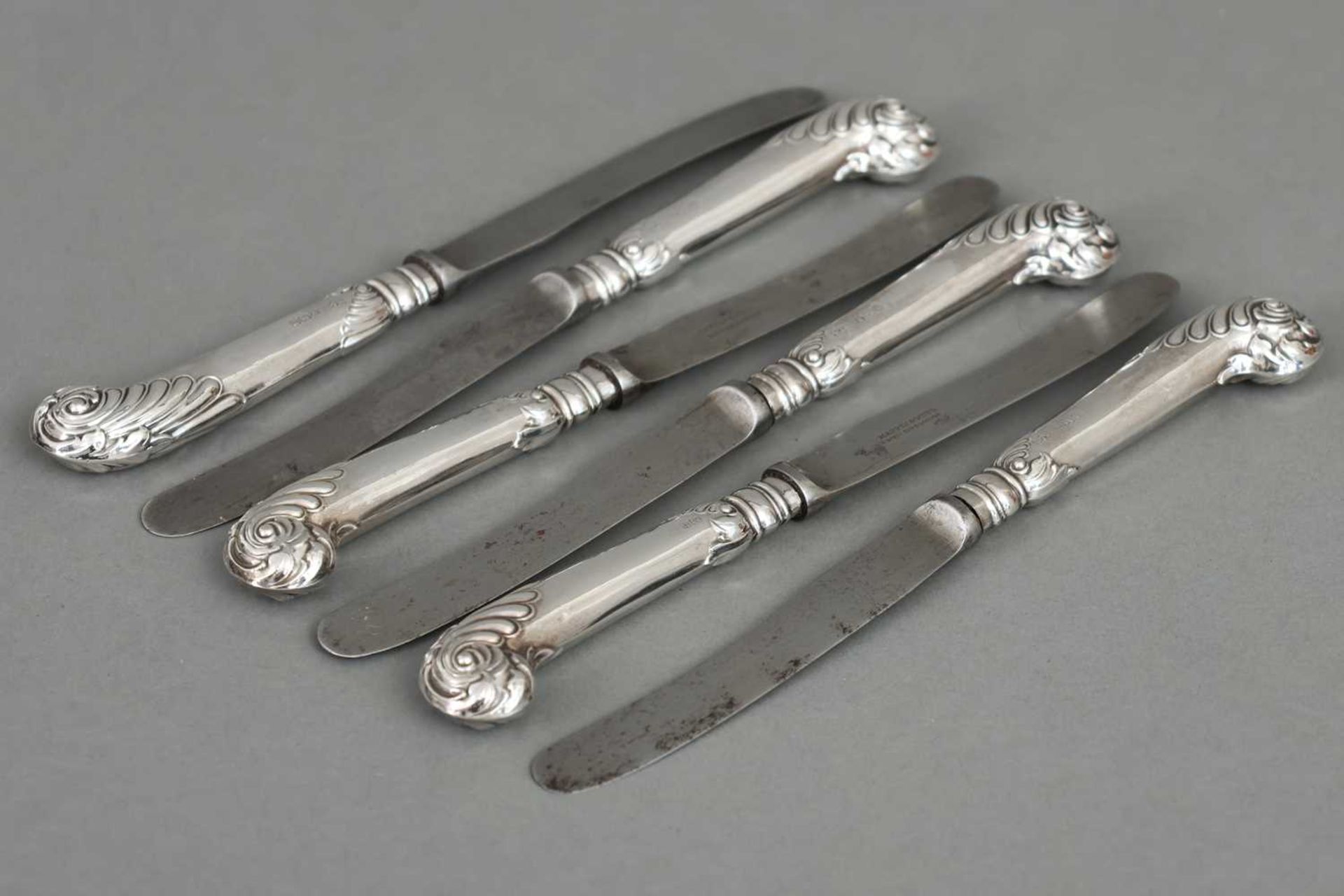 6 MAPPIN & WEBB (Sheffield) Silber Obstmesser