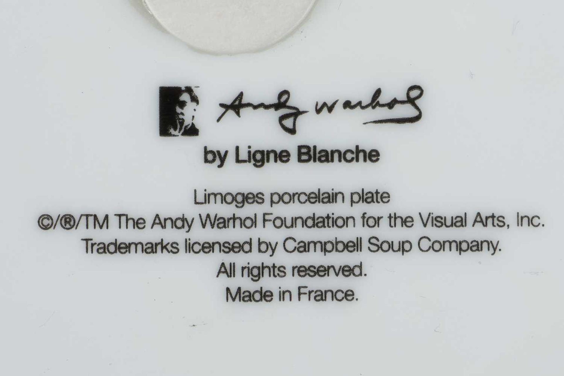 2 LIGNE BLANCHE - ANDY WARHOL Porzellanteller "Campbell Soup" - Image 4 of 4