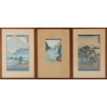 3 UTAGAWA HIROSHIGE Farbholzschnitte