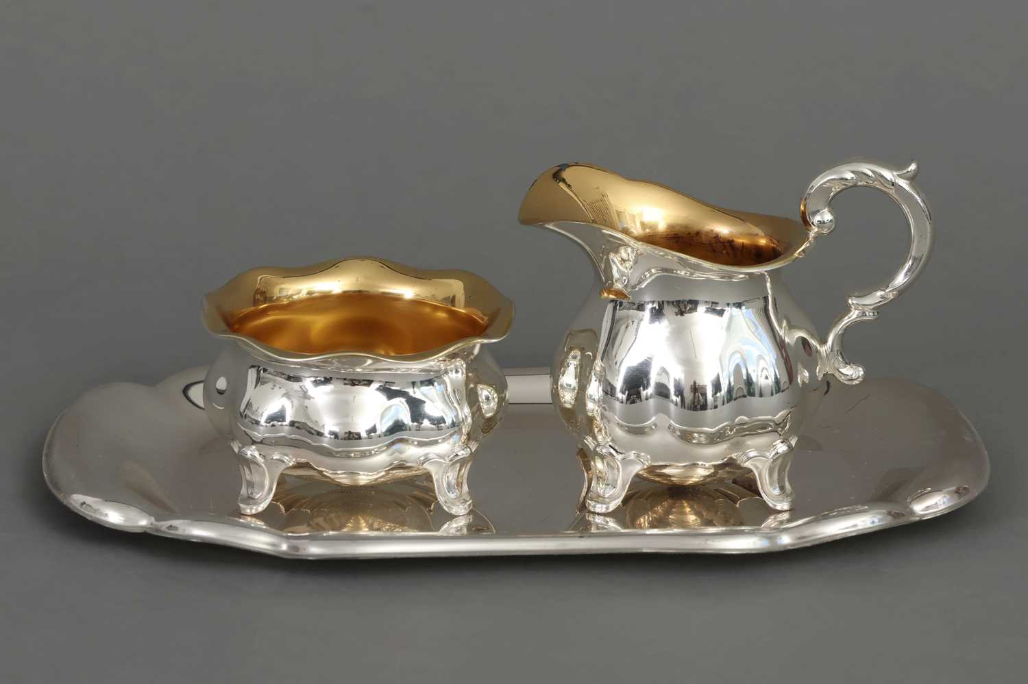 WILKENS (Bremen) Silber Milch und Zucker Set im Barock-Stil