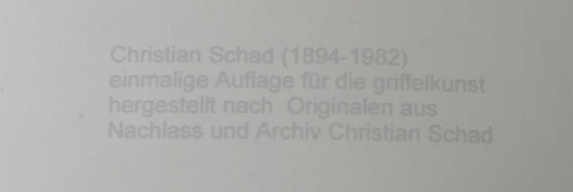 CHRISTIAN SCHAD (1894 Miesbach/Oberbayern - 1982 Stuttgart) - Image 3 of 3