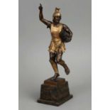 HELMUTH SCHIEVELKAMP (1849-1890) Bronzefigur "Römischer Soldat als Hühnerdieb"