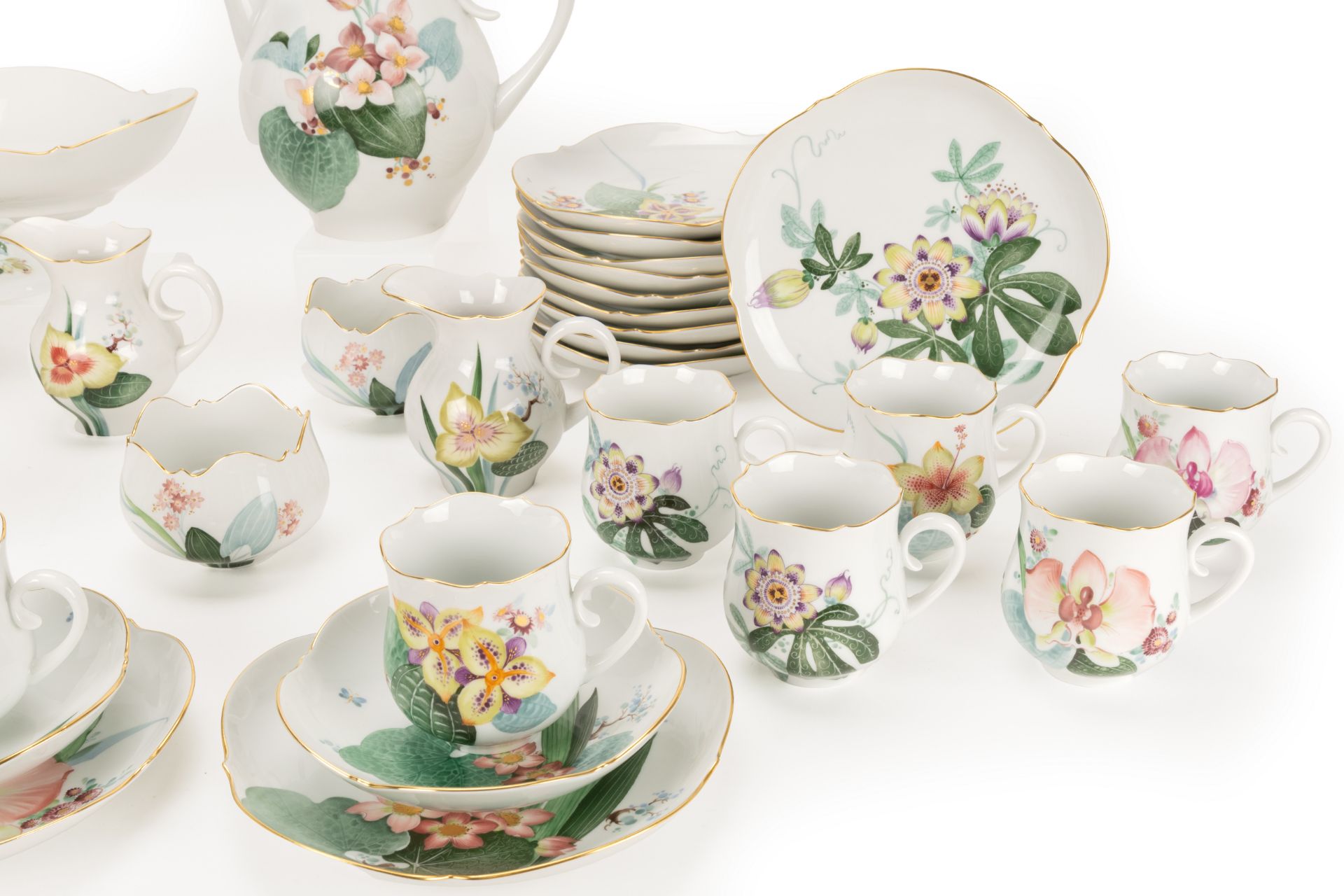 Meissen Kaffeeservice 'Orchidee und Wasserpflanzen' - Image 5 of 6