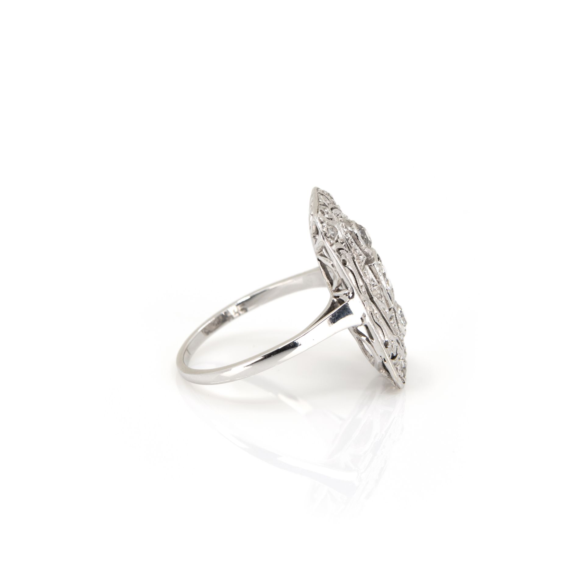 Art déco Ring mit Diamantbesatz - Bild 3 aus 4