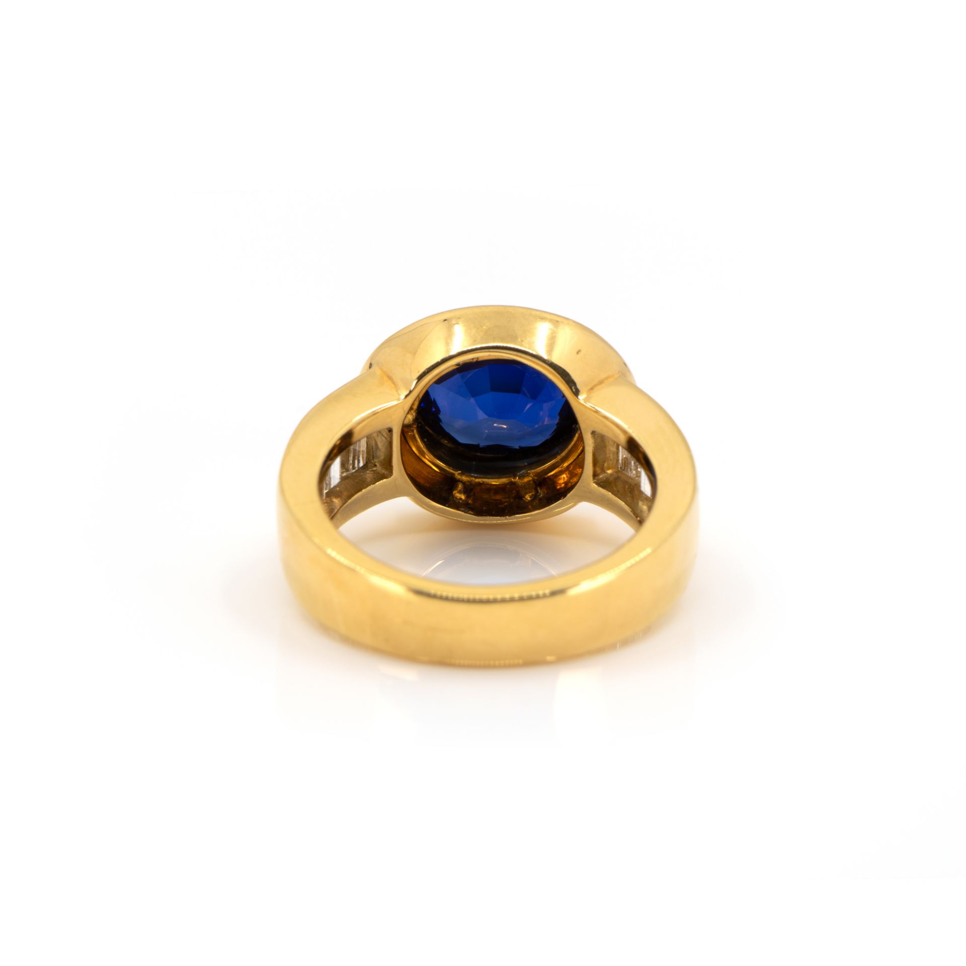 Ring mit Saphir-Diamantbesatz - Bild 4 aus 6