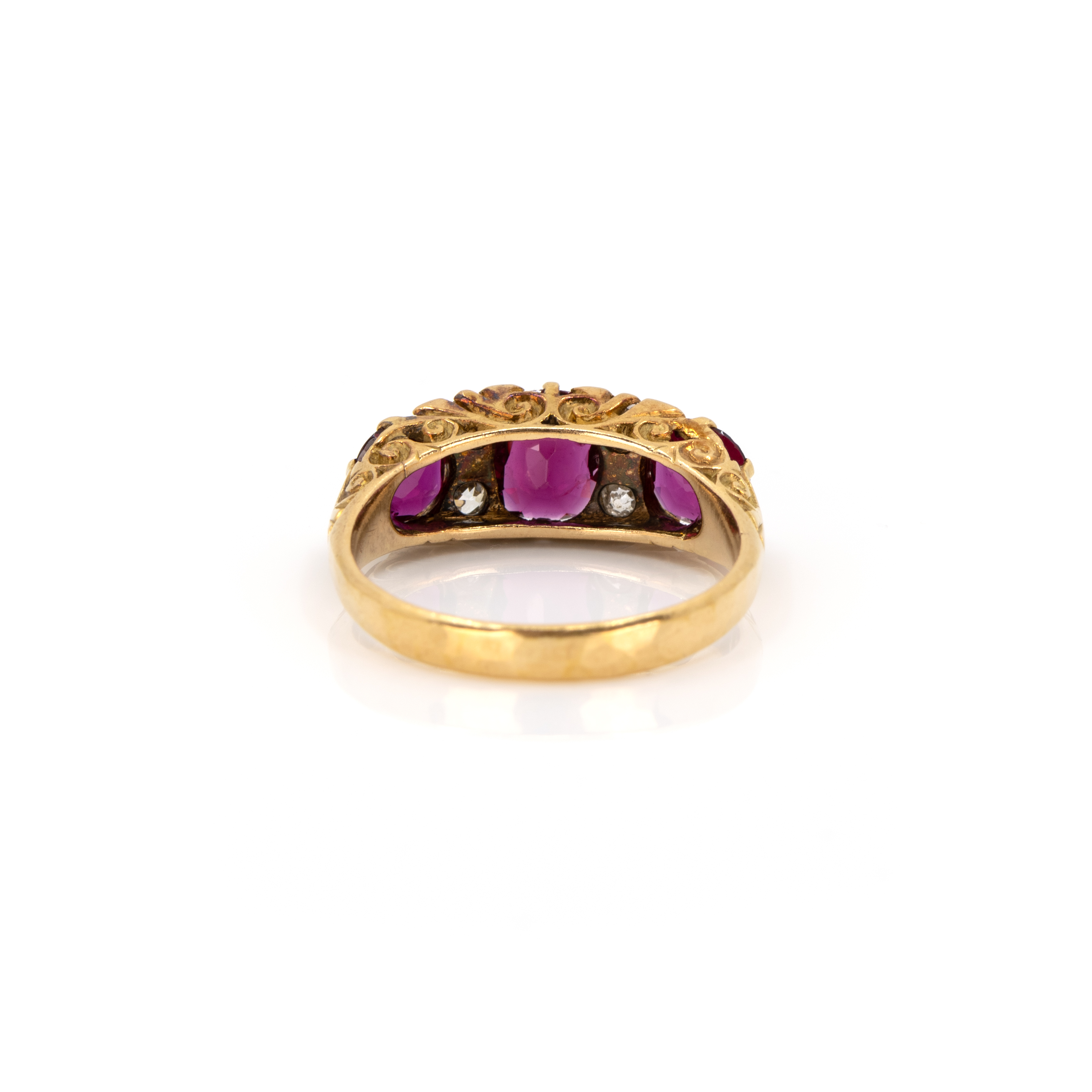 Victorianischer Ring mit Rubin-Diamantbesatz - Bild 4 aus 5