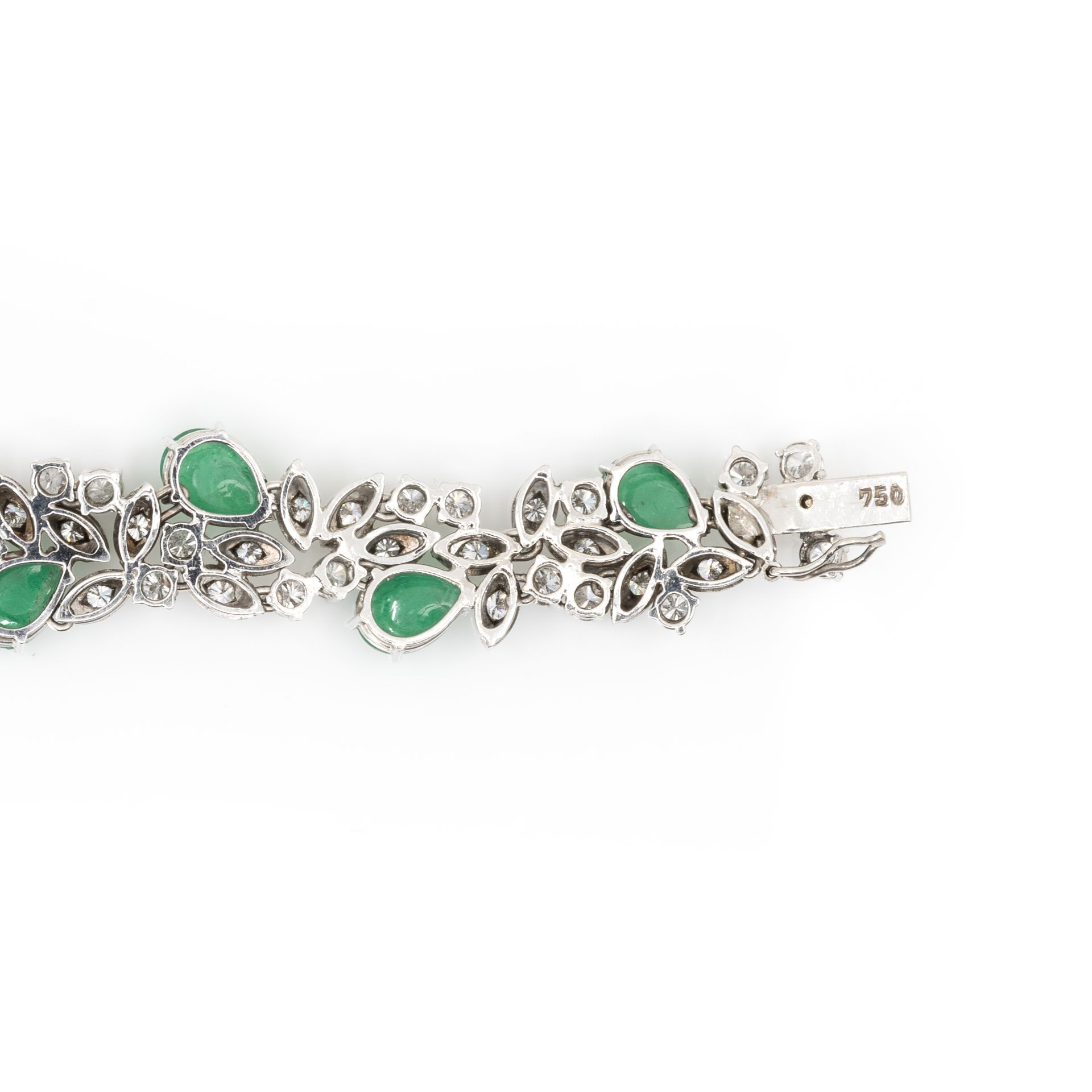 Collier und Armband mit Smaragd-Diamantbesatz - Bild 8 aus 8