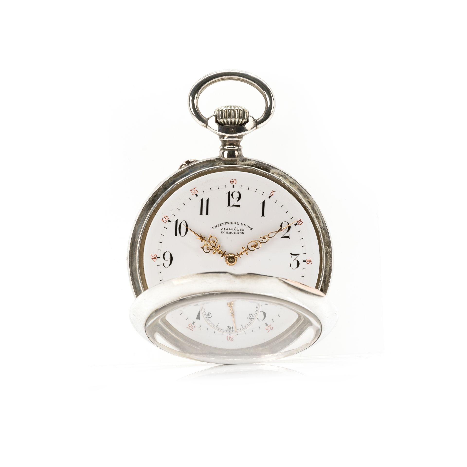 Union Glashütte Taschenuhr Lépine mit Uhrenkette - Image 2 of 7