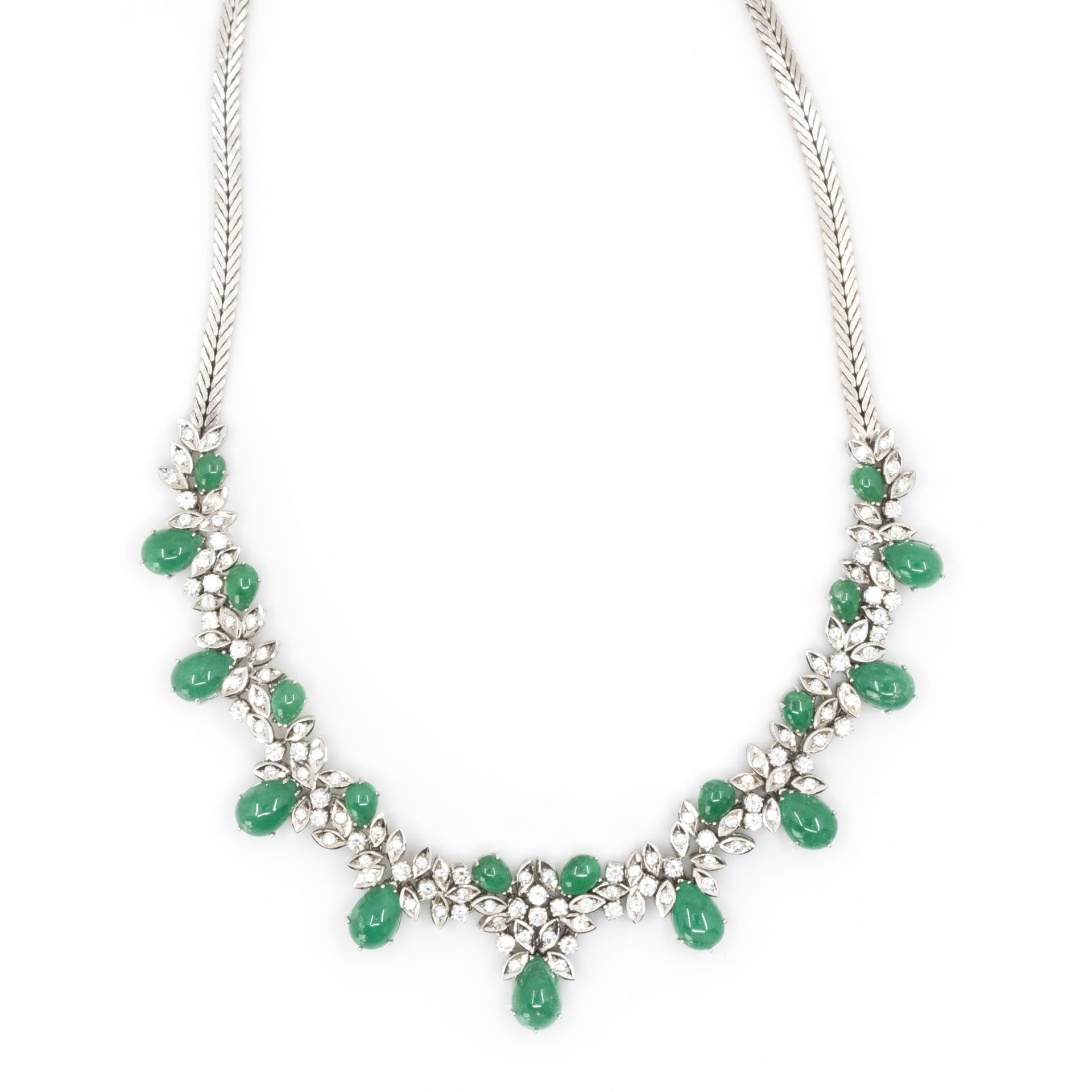 Collier und Armband mit Smaragd-Diamantbesatz - Image 3 of 8