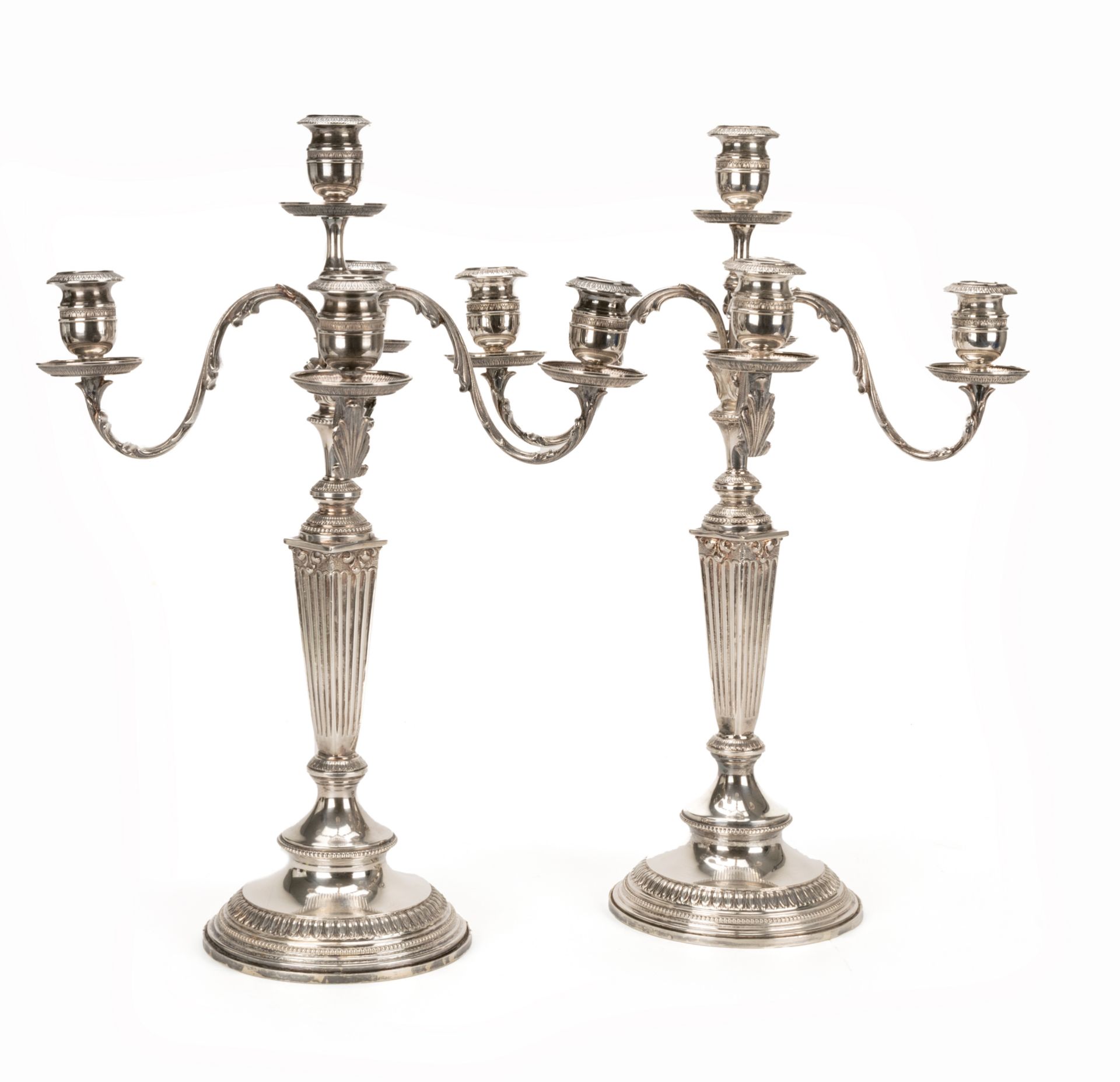 Paar Silber-Girandolen im klassizistischen Stil - Bild 2 aus 5
