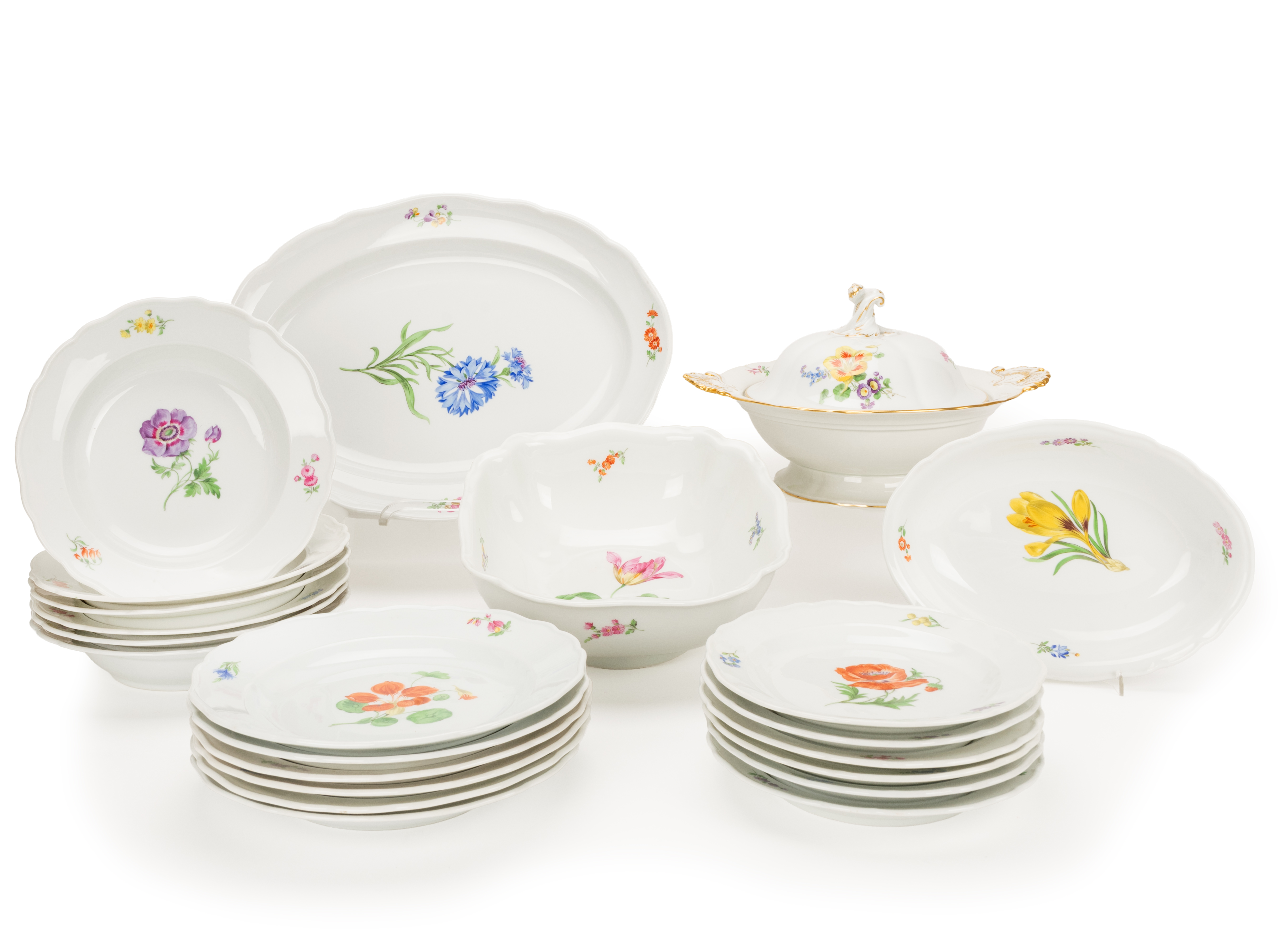 Meissen Speiseservice 'Bunte Blume'