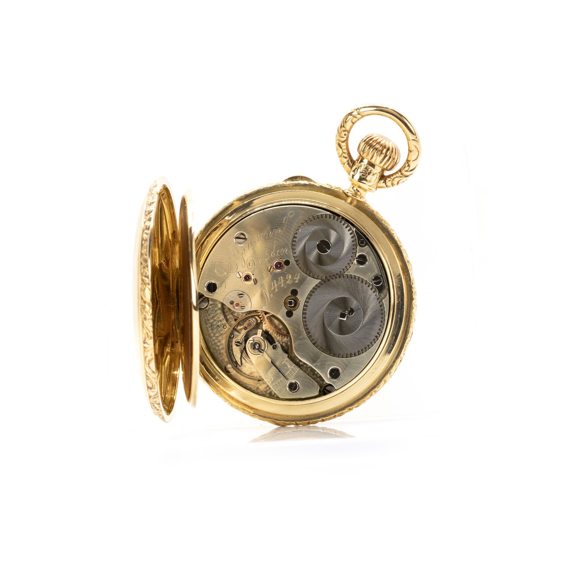 Julius Assmann Glashütte Savonette im Prunkgehäuse mit Uhrenkette - Image 4 of 8