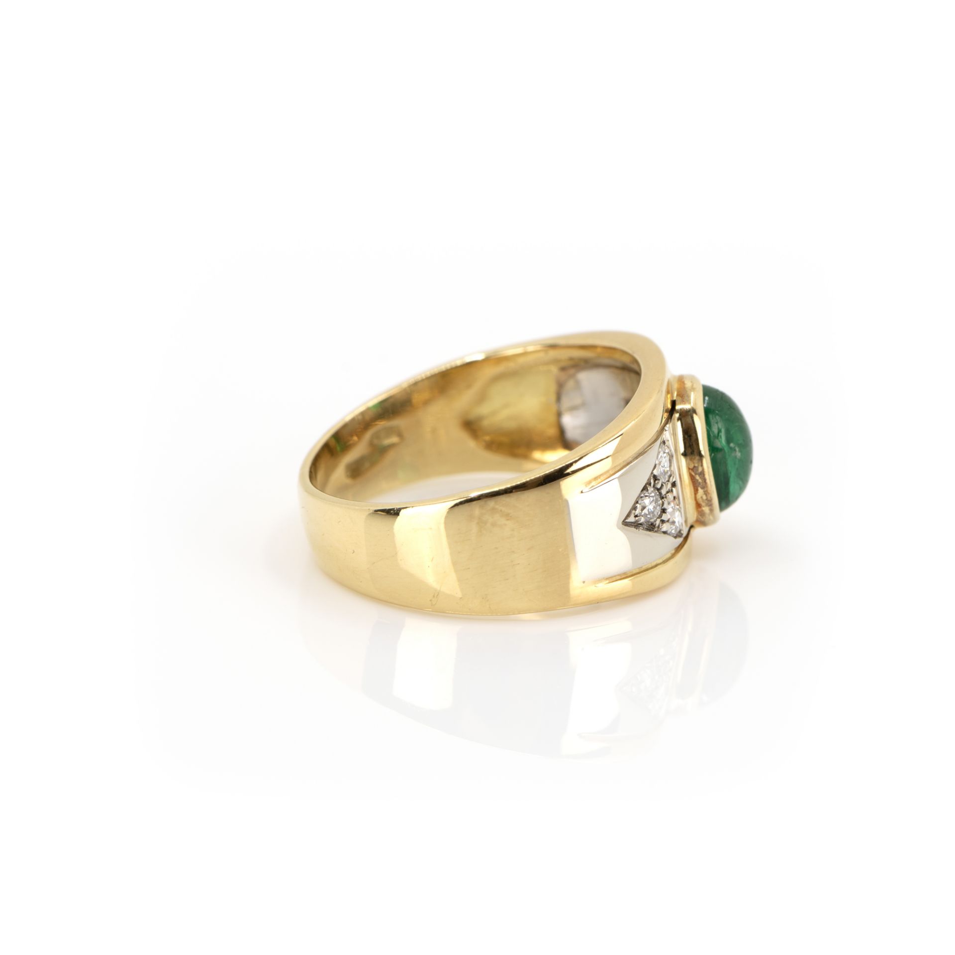 Set Ohrstecker und Ring mit Smaragdbesatz - Bild 4 aus 8