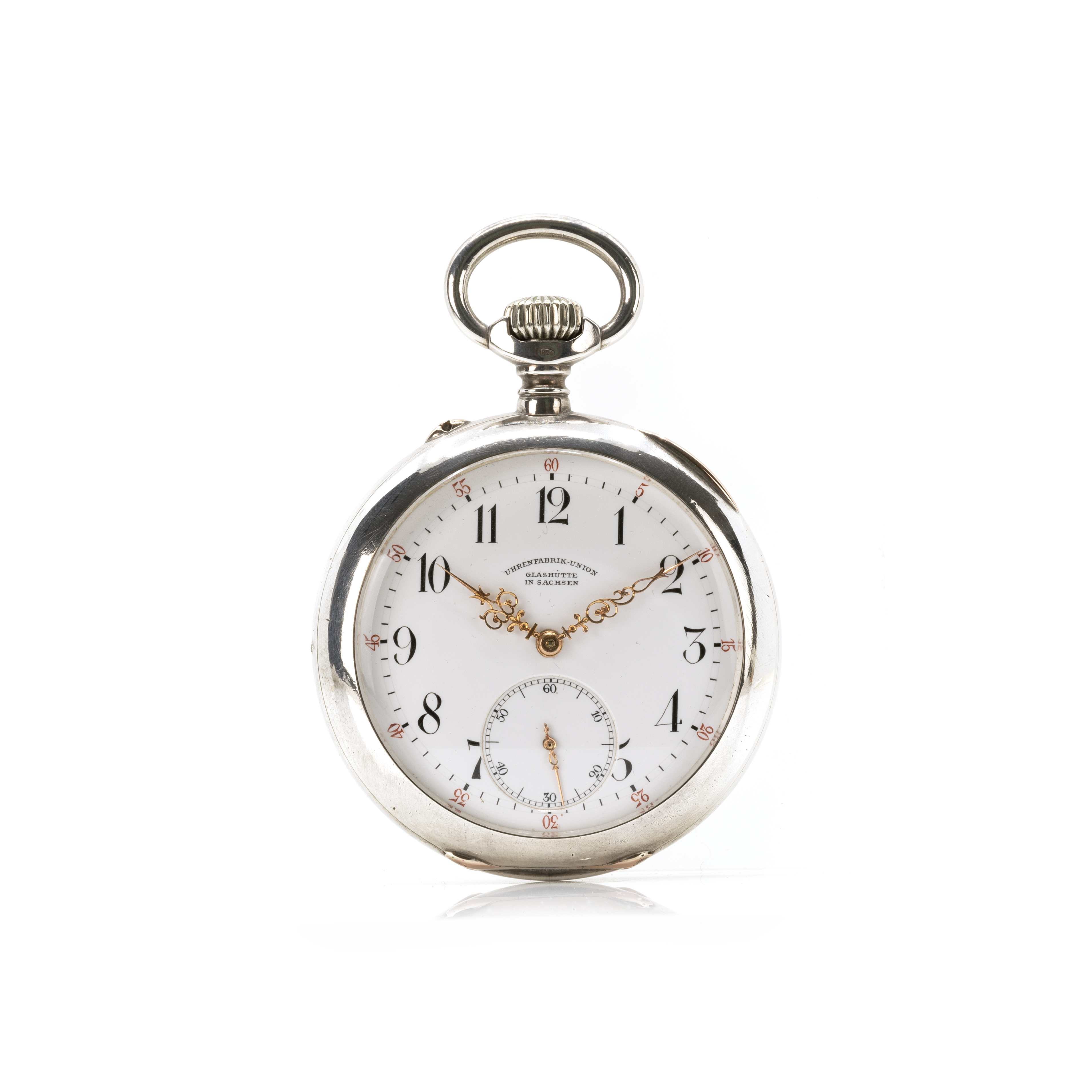 Union Glashütte Taschenuhr Lépine mit Uhrenkette