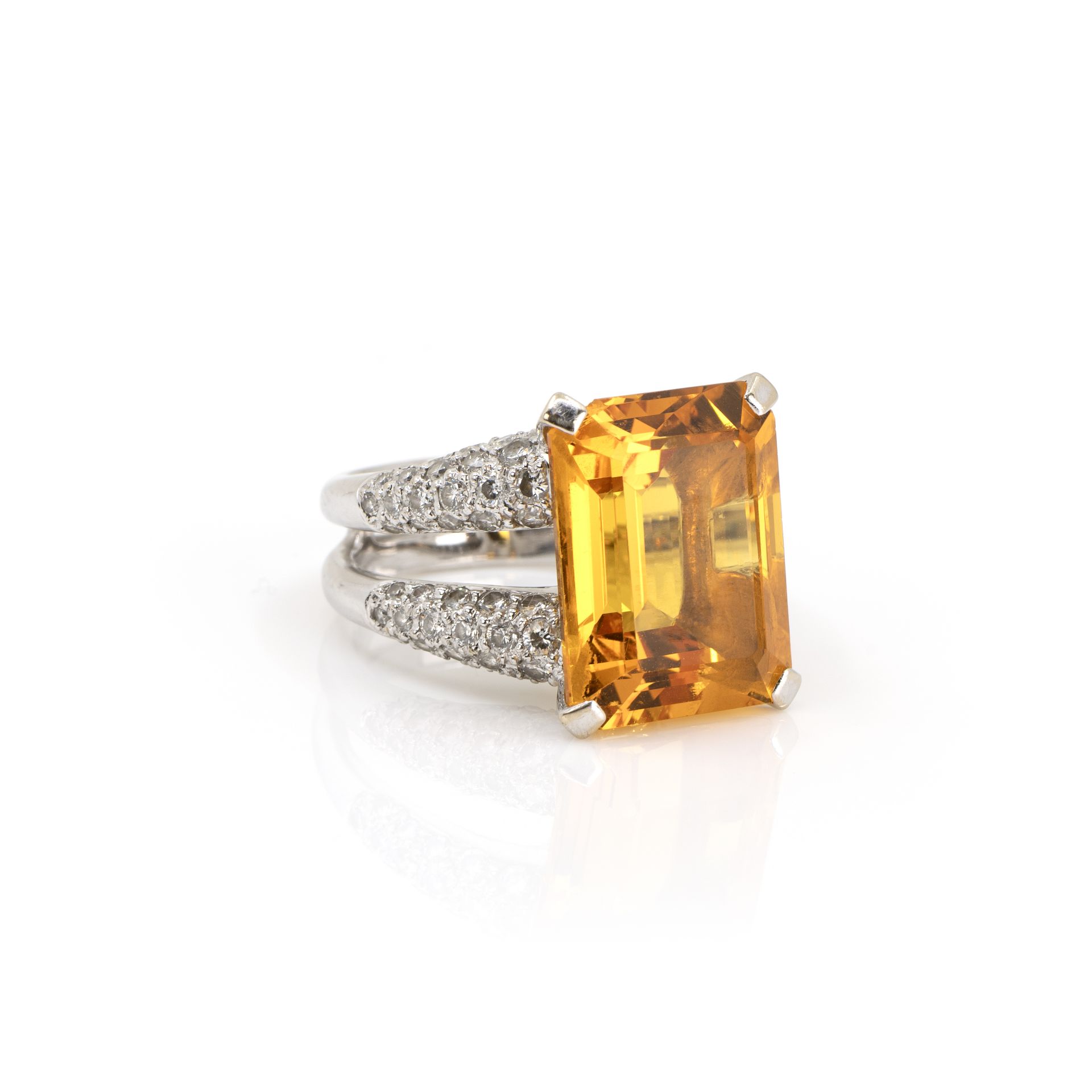 Ring mit Citrin-Diamantbesatz - Image 2 of 6