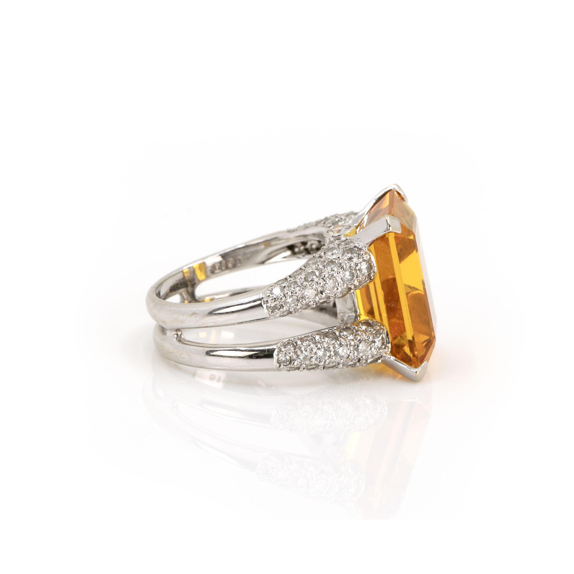 Ring mit Citrin-Diamantbesatz - Image 3 of 6