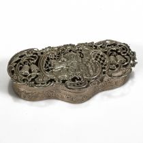An Edwardian silver potpourri box, by William Comyn’s, London 1905, of shaped outline, the pierce...