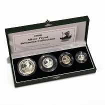 1998 Royal Mint Silver Britannia Collection - of four coins to include: 1x Ounce Fine Silver £2; ...