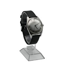 Zenith, a gentleman’s stainless steel dress watch, with a brushed silvered dial and black roman n...