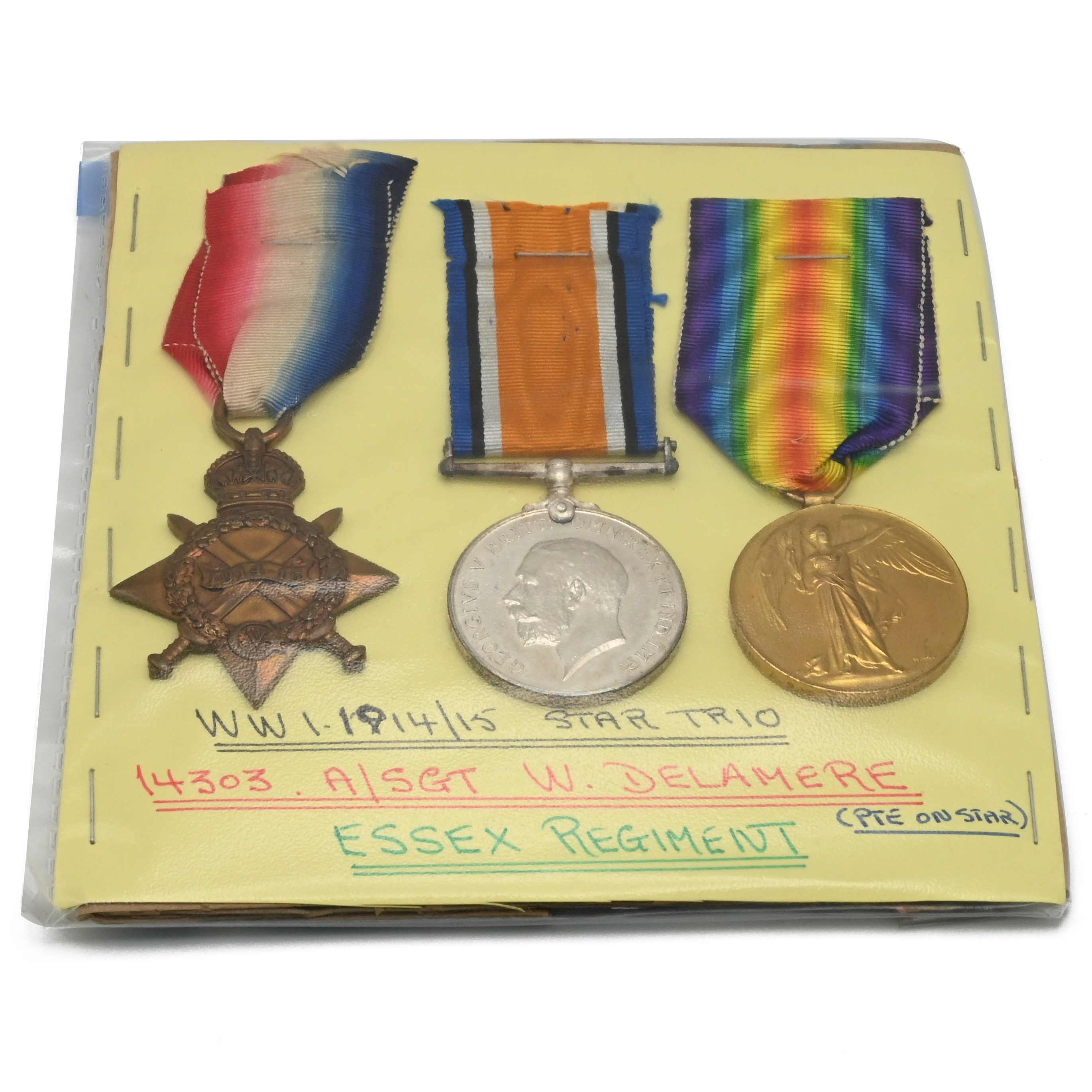 A World War One medal trio comprising a 1914-15 Star, Silver War Medal and a Victory Medal to A/S...