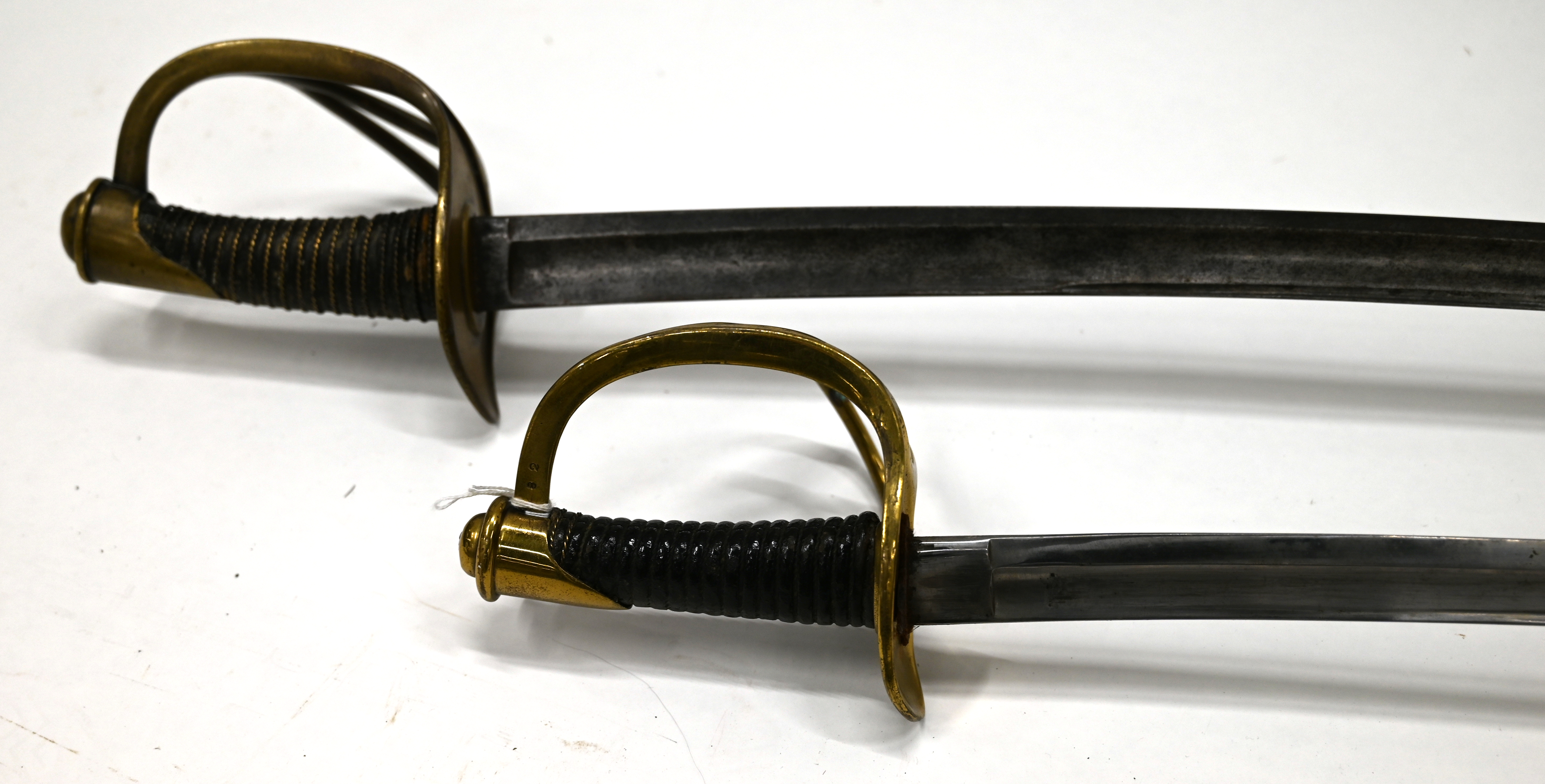 A continental cavalry trooper's sword with curved blade by Weyersburg stamped with a crowned AA. ... - Image 6 of 8