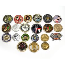 A group of twenty one early 21st Century Military US challenge coins collected during the Afghani...