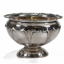 A silver rose bowl, H. Atkin, Sheffield 1912, the bowl with art nouveau style decoration, shaped ...