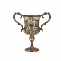 A Victorian Exeter silver two handheld trophy cup, James and Josiah Williams of Bristol, 1868, em...