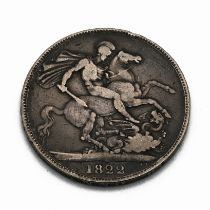 1822 King George IV 'Tertio' silver five shillings crown coin. Minted in 1822 of sterling silver,...