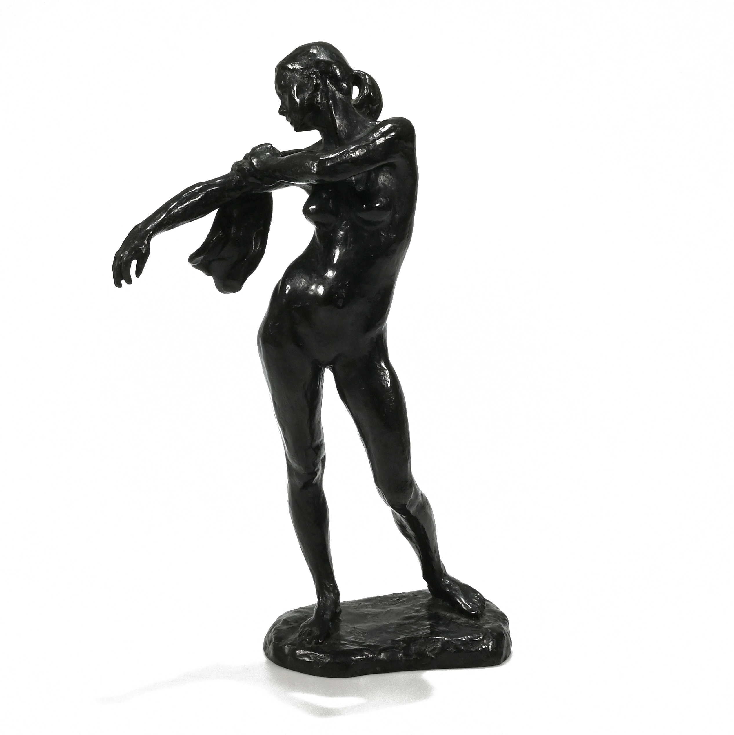 Stephan Buxin (1909-1996) - Woman (Lucile) drying herself after the Bath - Bronze, 1979, signed a...