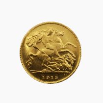 A 1915 restrike half sovereign, tested as 22ct gold
