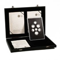 2008 Royal Mint United Kingdom Coinage Royal Shield of Arms Silver Proof Collection. The set comp...