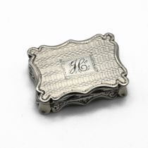 A Victorian silver vinaigrette, Edward Smith, Birmingham 1843, the rectangular shaped case with m...